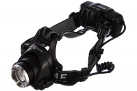 Фонарь налобный аккумуляторный HLA 06В 5W LED450Lm 10ч 3 режим, фокус, з/у 230В черн IN HOME