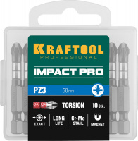 Биты KRAFTOOL Impact Pro, Philips, тип хвостовика E 1/4