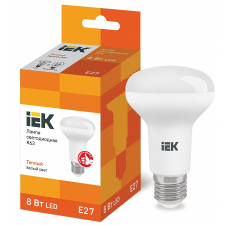 Лампа светодиодная LED рефлекторная 8вт E27 R63 тепло-белый ECO (LLE-R63-8-230-30-E27)