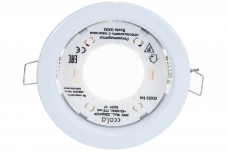 Встр потол свет Ecola GX53 H4 220V GX53 белый матовый 38*106