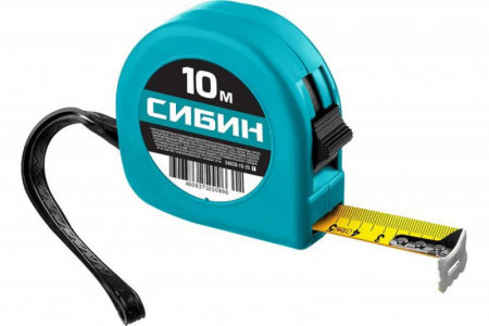 Рулетка СИБИН 10м/25мм пластик.корпус (34020-10-25)