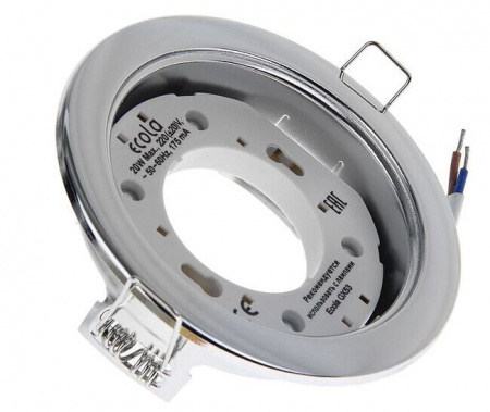 Встр потол свет Ecola GX53 H4 220V GX53 хром 38*106