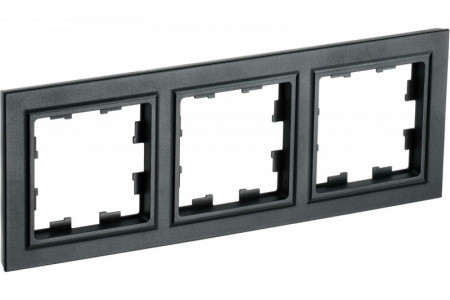 Рамка 3 поста РУ-3-БрЧ черный BRITE  BR-M32-K02