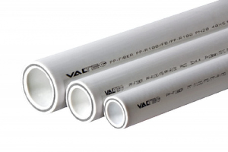 Труба PP-FIBER Valtec армированная стекловолокном, PN 25, 32 ММ (белый) VTр.700.FB32