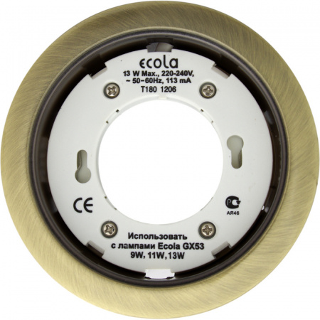 Встр потол свет Ecola GX53 H4 220V GX53 чернен бронза 38*106